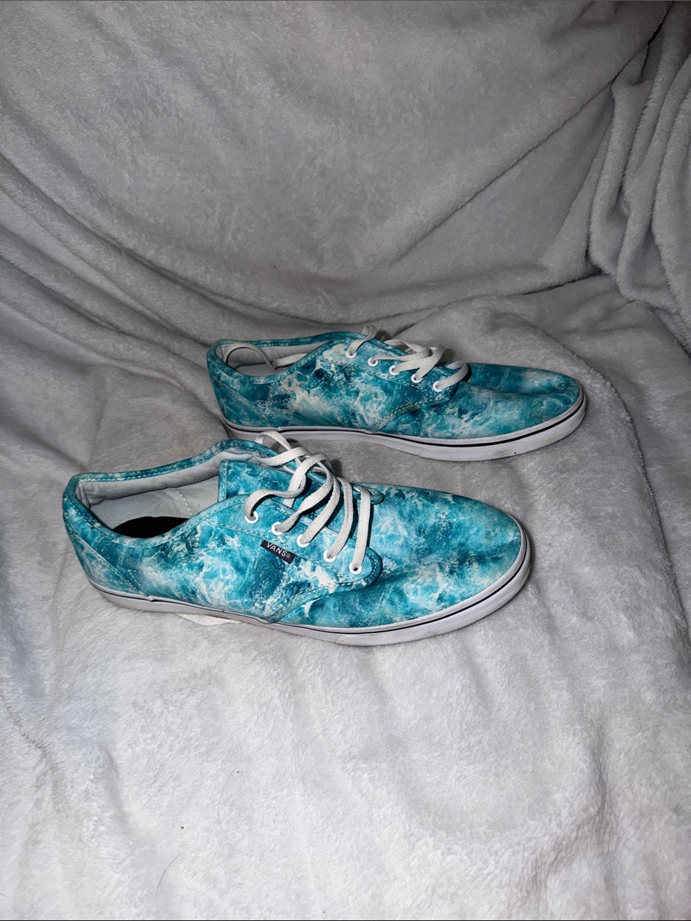 Vans Turquoise Wave Print Canvas Sneakers